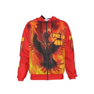Phoenix Is Dope Blaze Heat Red Raglan Zip Up Hoodie