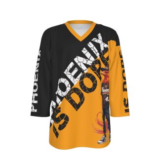 Phoenix Is Dope Sideswipe Black and Gold Hockey Jersey