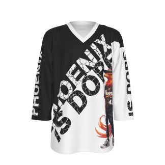 Phoenix Is Dope Sideswipe Black and White Hockey Jersey