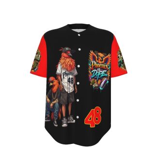 Phoenix Is Dope Black and Red Homie Baseball Jersey