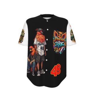 Phoenix Is Dope Black and White Homie Baseball Jersey