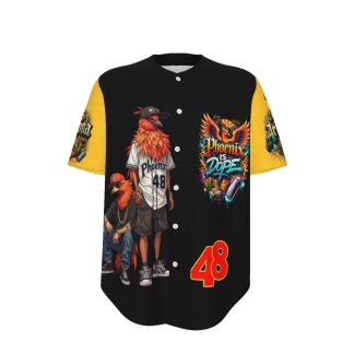 Phoenix Is Dope Black and Gold Homie Baseball Jersey